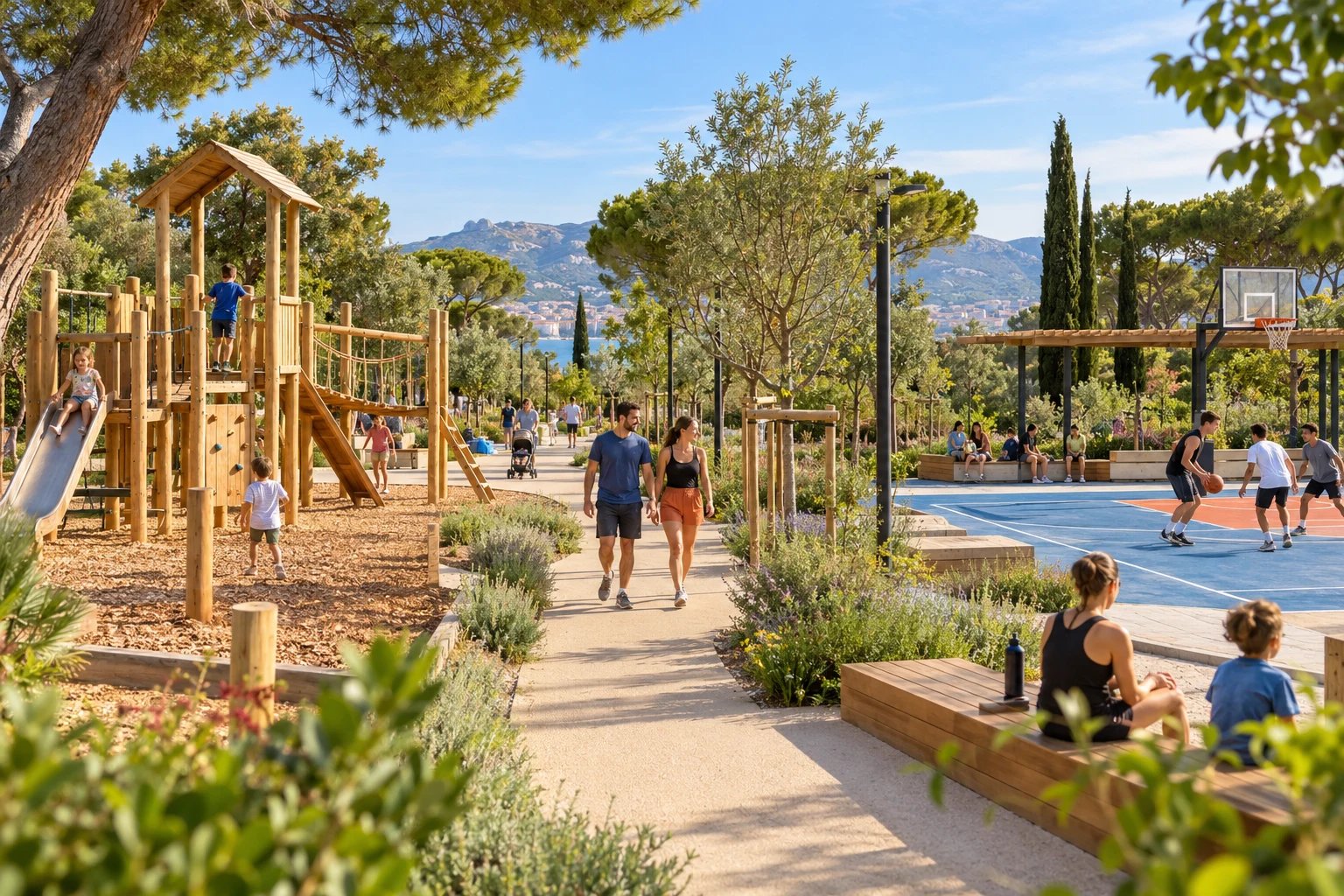 Parc de loisirs illustratif généré par IA